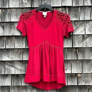 Knox rose red lace and Jersey shirt